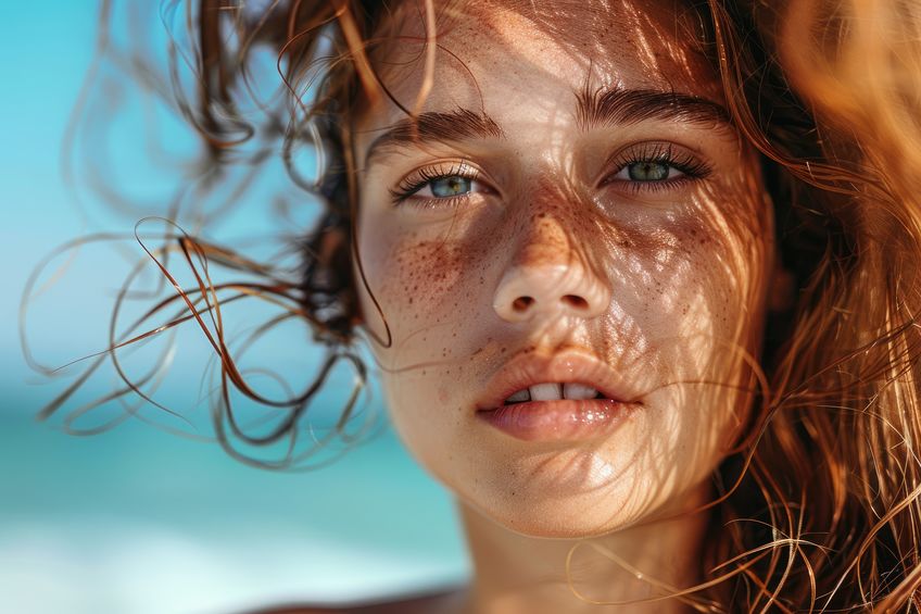 Beach portrait of young beautiful woman