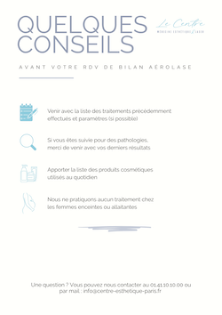 Conseils avant rdv de medecine esthetique