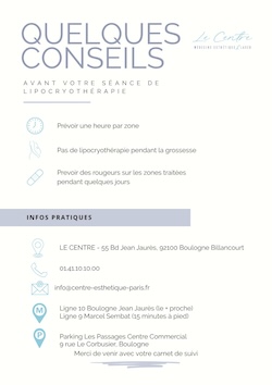 Conseils avant la lipocryotherapie