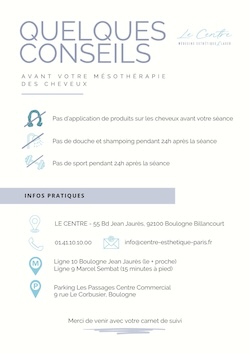 Conseils avant la mesotherapie des cheveux 