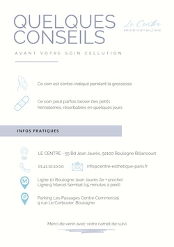 Conseils avant un Cellution