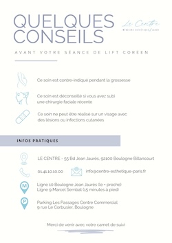 Conseils avant un lift coreen