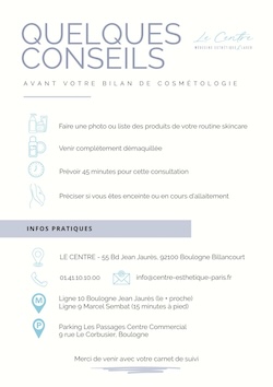 Conseils avant une consultation de cosmetologie