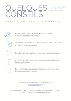 Conseils avant votre seance de Morpheus 1