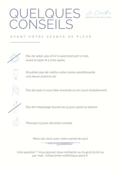 Conseils avant votre seance de Plexr 1