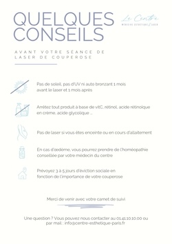 Conseils avant votre seance de laser de couperose 1