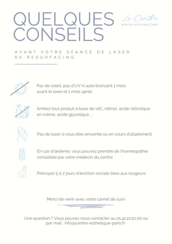 Conseils avant votre seance de laser de resurfacing Juliet 1