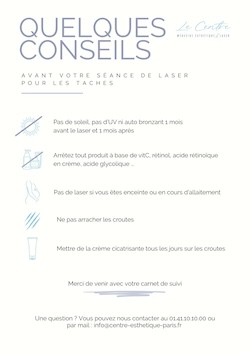 Conseils avant votre seance de laser pour les taches 1